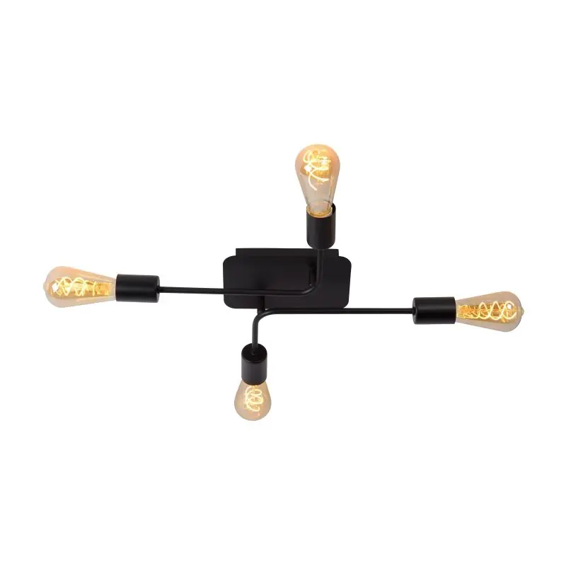 Lucide Lester - plafondverlichting - 51 x 39 x 9 cm - zwart Lage Prijs