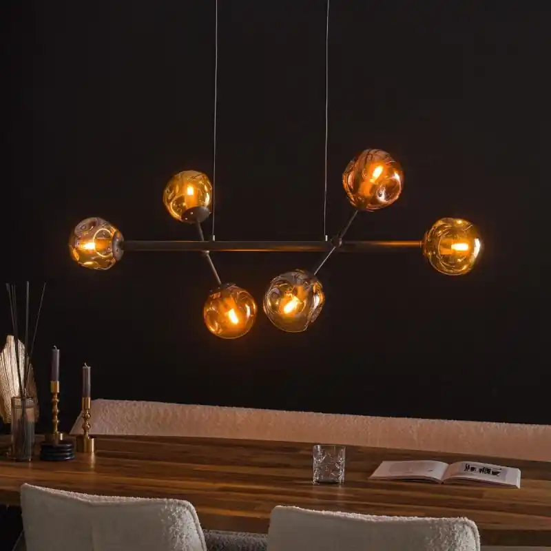 Topkwaliteit Vico Gene Tricolor 6L - hanglamp - 110 x 40 x 150 cm - chroom, goud en koper