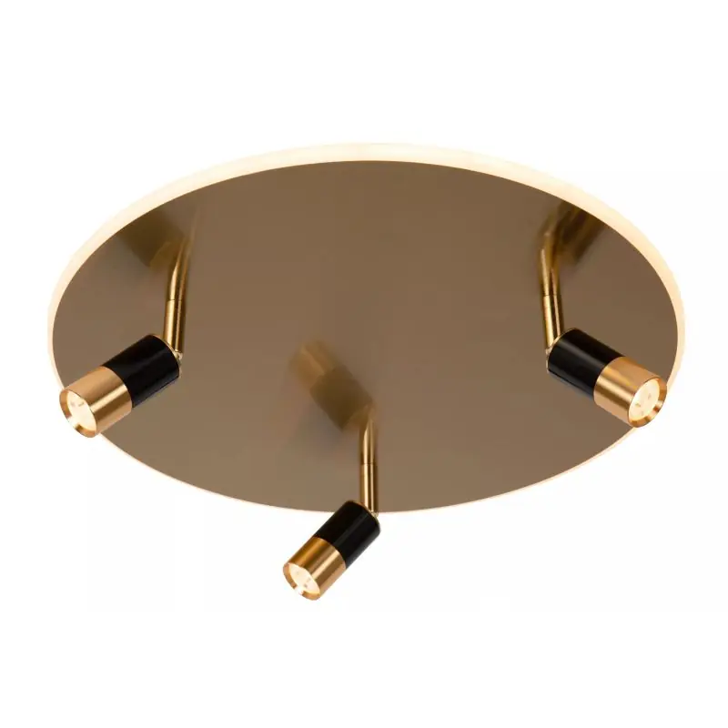 Lucide Jubel - plafondlamp - Ø 48 x 16,5 cm - 28W + 3x 5W dimbare LED incl. - messing Lage Kosten