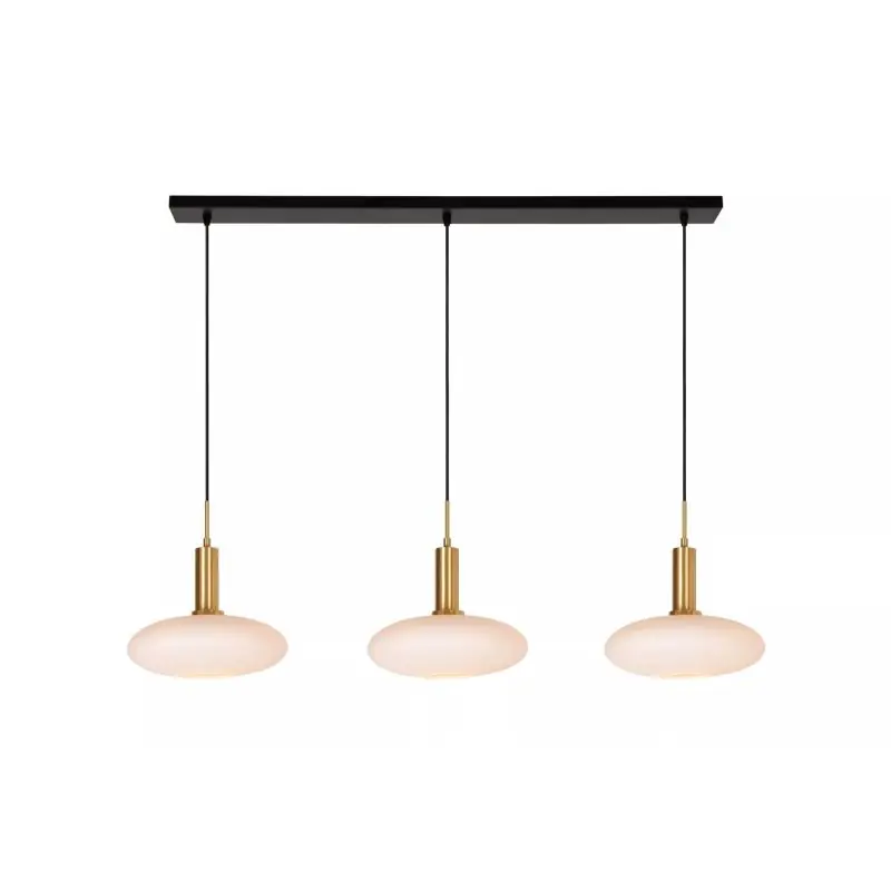 Betaalbaar Lucide Singala 3L - hanglamp - 126 x 30 x 169 cm - opaal en goud