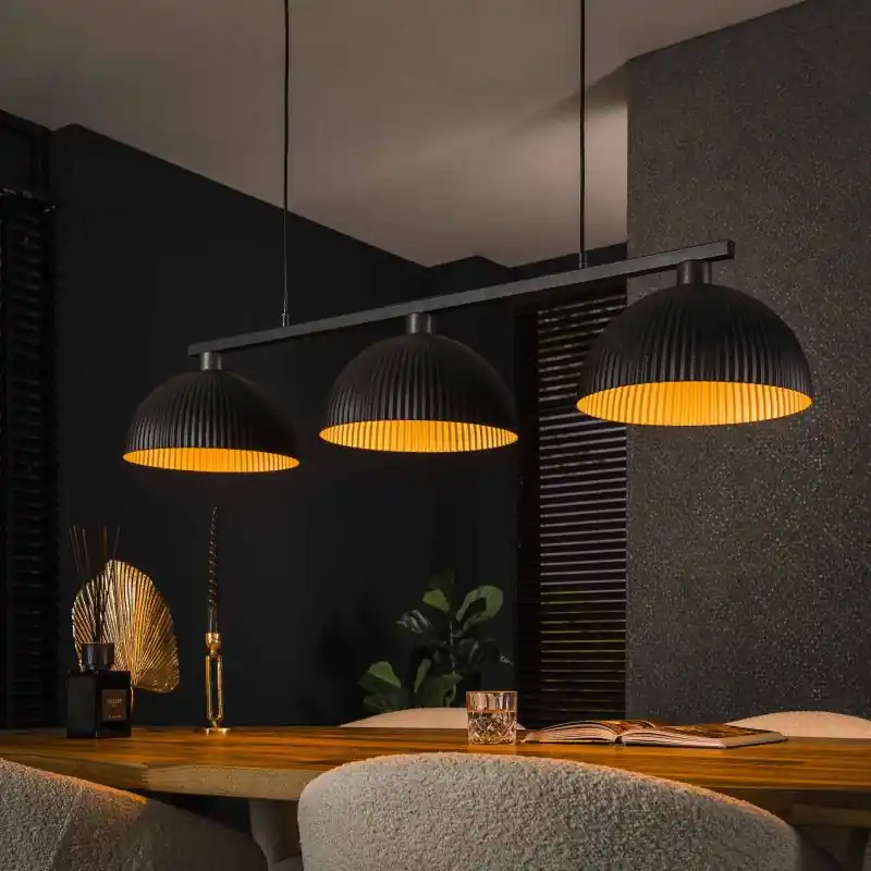 Seizoensaanbieding Vico Semicircular Cap-Ribbed - hanglamp - 120 x 30 x 150 cm - zwart