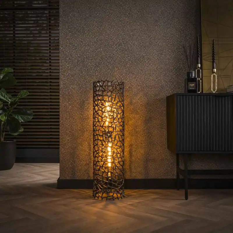 Vico Weaver Cylinder - vloerlamp - 92 cm - zwart nikkel Beste Prijs
