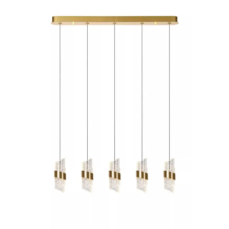 Merkproduct Lucide Kligande - hanglamp - 84 x 8 x 150 cm - 5 x 7,8W LED incl. - goud
