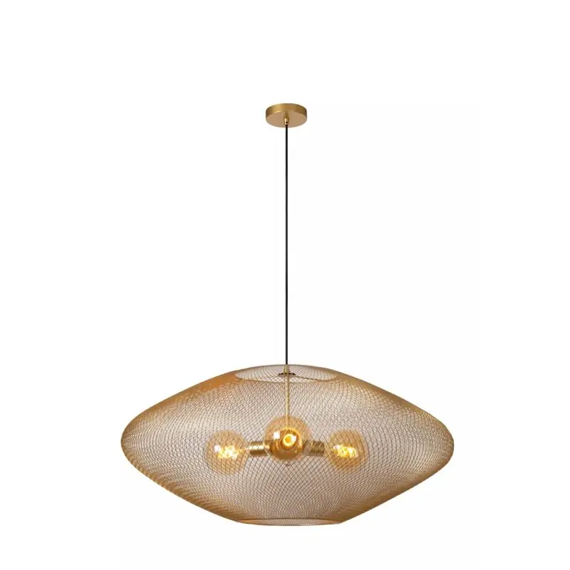 Lucide Mesh - hanglamp 3L - Ø 85 x 500 cm - goud Garantie Inbegrepen