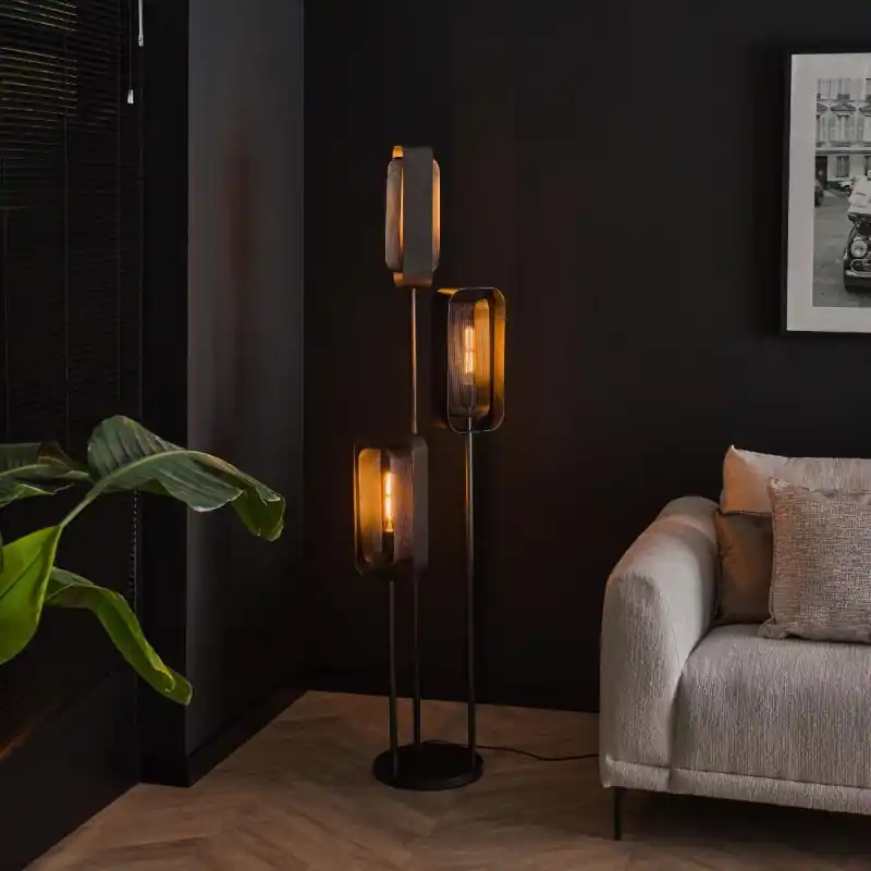 Vico Wilder 3L - vloerlamp - 42 x 42 x 170 cm - artic zwart Betrouwbaar