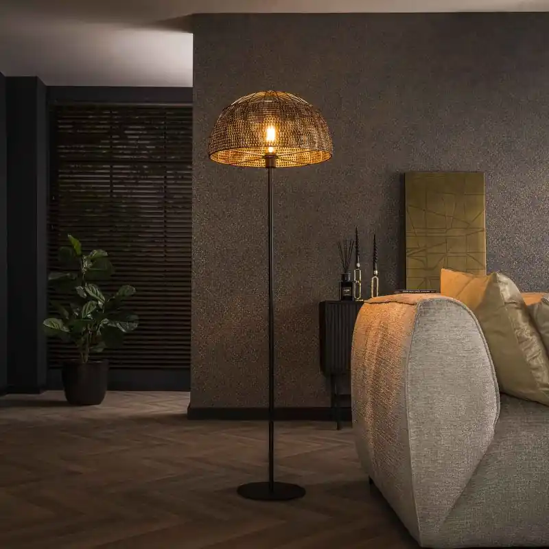 Vico Armor - vloerlamp - Ø 50 x 164 cm - zwart bruin Fabrieksprijs