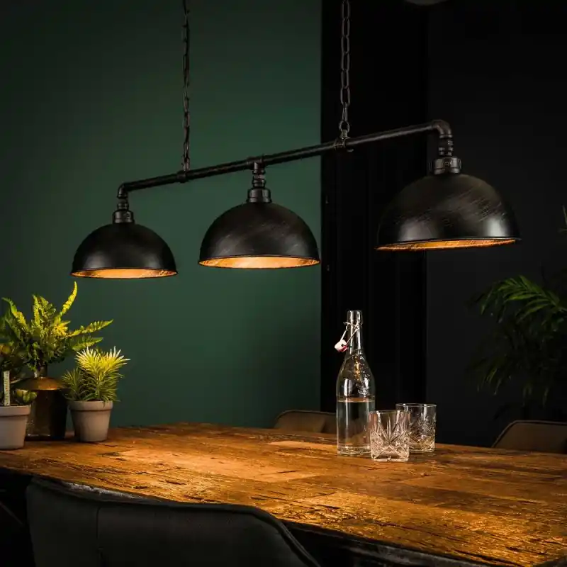 Vico Industrial Tube - hanglamp met kap 3L - 118 x 26 x 150 cm - zwart Bestseller