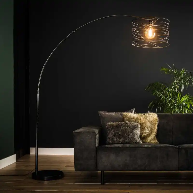 Hete Deal Vico Curl - staanlamp - 170 x 192 cm - houtskool