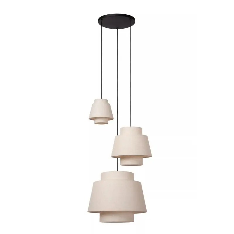 Nu Kopen Lucide Tribute 3L - hanglamp - Ø 76 x 350 cm - beige