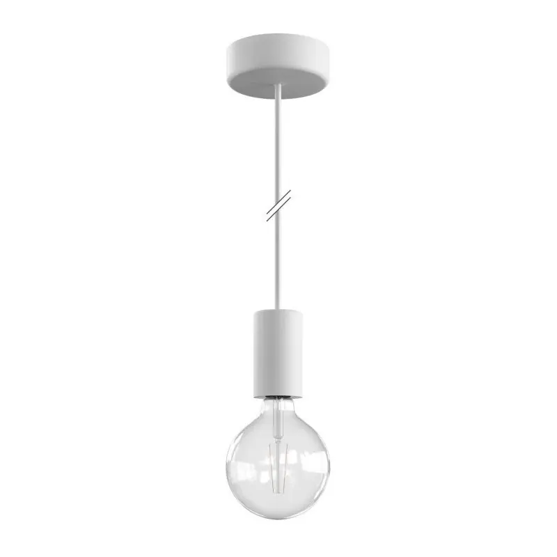 Ambachtelijk Creative Cables Eiva - buitenhanglamp met siliconen plafondbevestiging - Ø 12,5 x 164,5 cm - IP65 - wit