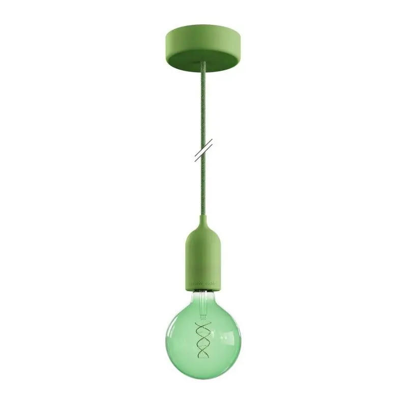 Creative Cables Eiva Pastel - buitenhanglamp met siliconen plafondbevestiging - Ø 12,5 x 164,5 cm - IP65 - zachtgroen Exclusief