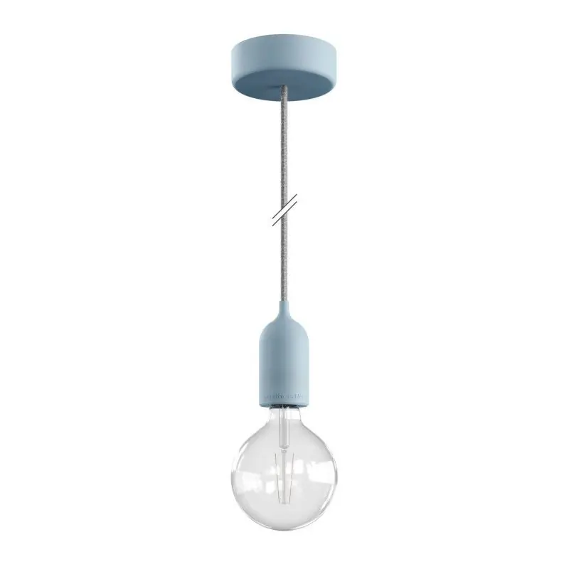 Creative Cables Eiva Pastel - buitenhanglamp met siliconen plafondbevestiging - Ø 12,5 x 164,5 cm - IP65 - zachtblauw Speciale Aanbieding