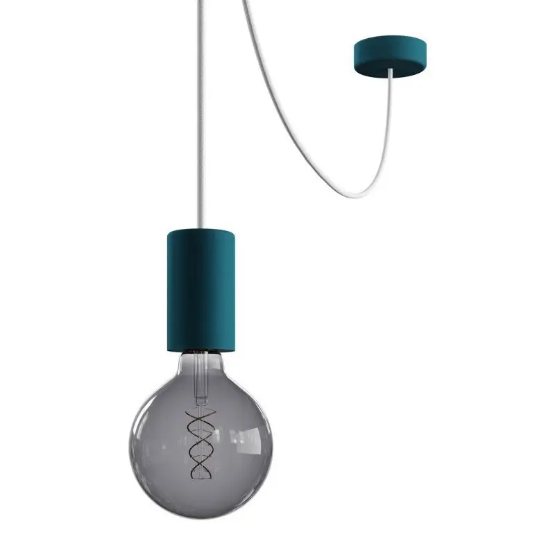 Betrouwbaar Creative Cables Eiva - buitenhanglamp met siliconen plafondbevestiging - Ø 12,5 x 514,5 cm - IP65 - petrol