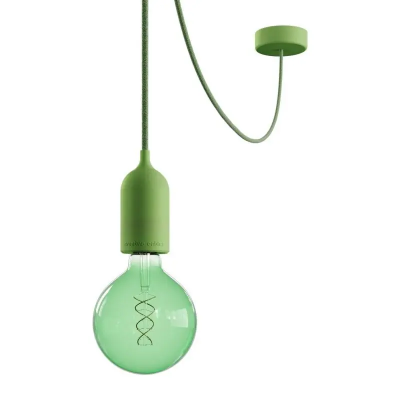 Creative Cables Eiva Pastel - buitenhanglamp met siliconen plafondbevestiging - Ø 12,5 x 514,5 cm - IP65 - zachtgroen Bulkbestelling