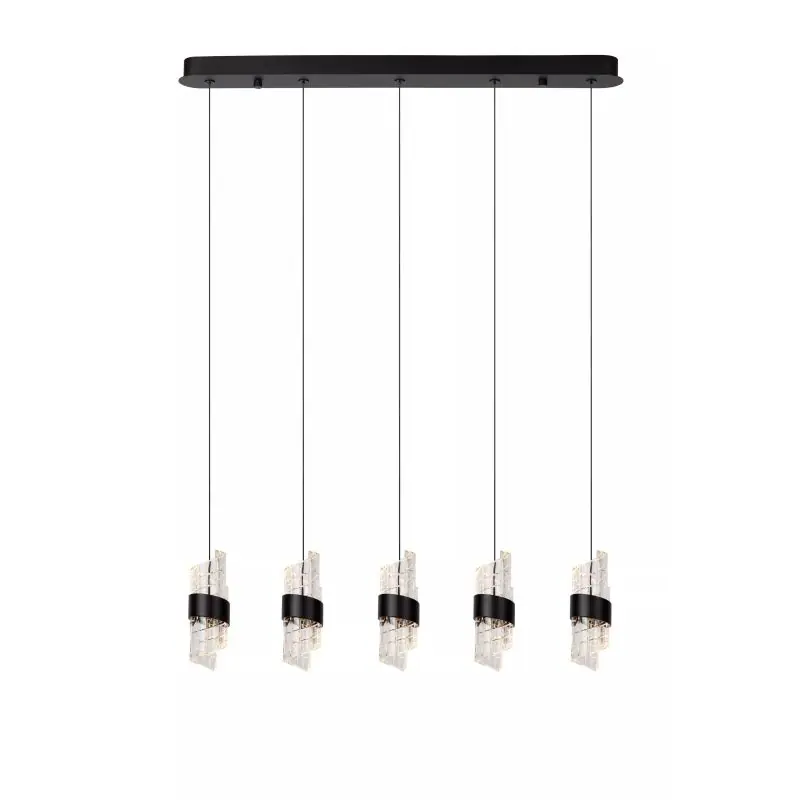 Gereduceerde Prijs Lucide Kligande - hanglamp - 84 x 8 x 150 cm - 5 x 7,8W dimbare LED incl. - zwart