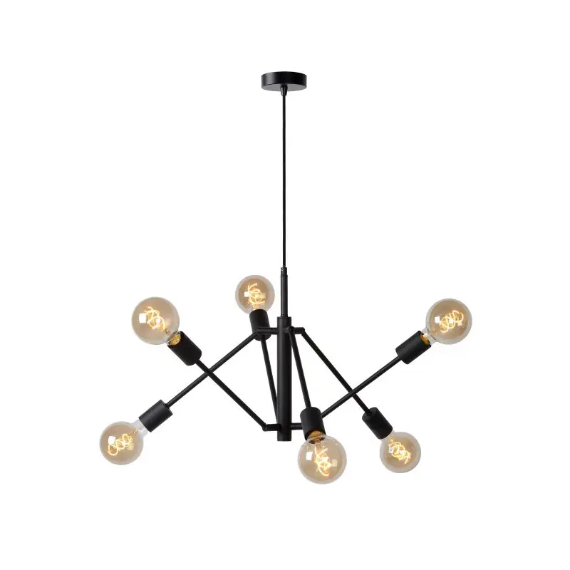 Lucide Lester - hanglamp - Ø 50 x 150 cm - zwart Laatste Kans