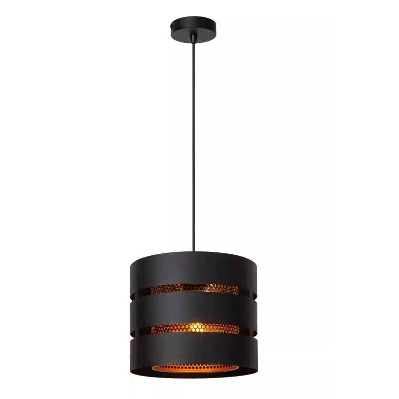 Lucide Rosas - hanglamp - Ø 26 x 152 cm - zwart en messing Must-Have