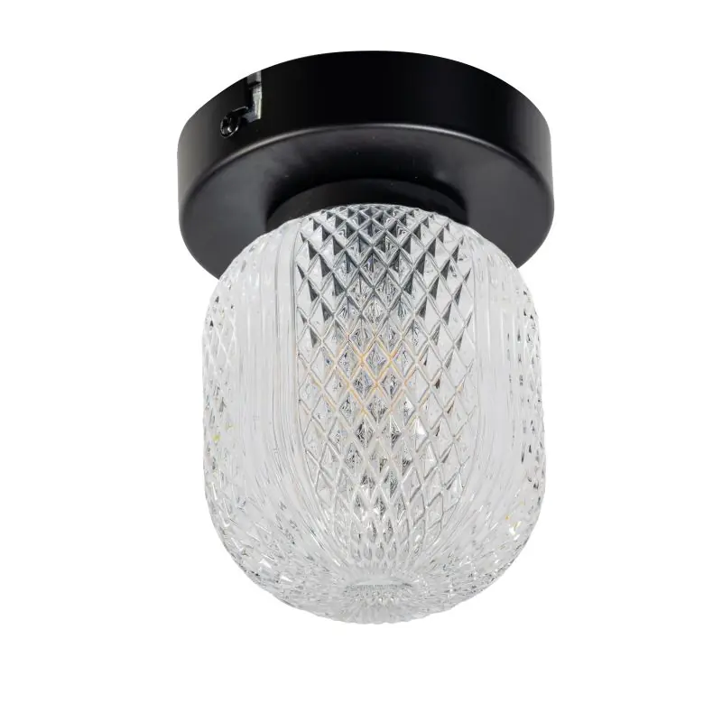 ETH Kristel - plafondlamp - Ø 12 x 15 cm - transparant en zwart Exclusieve Aanbieding