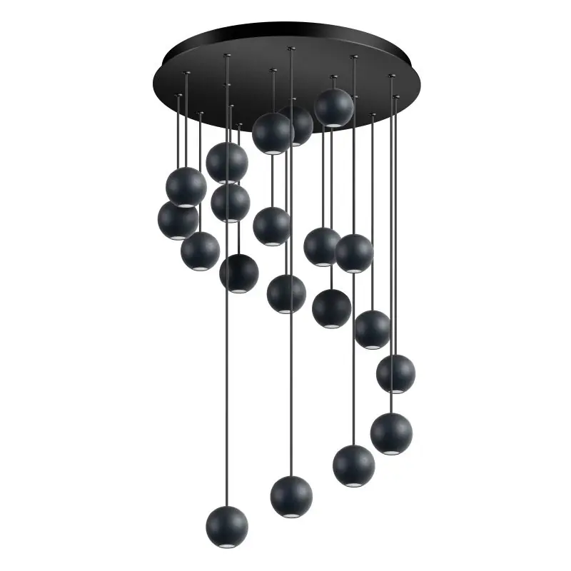 ETH Grace - hanglamp - Ø 50 x 400 cm - 80W dimbaar LED incl. - zwart Luxe