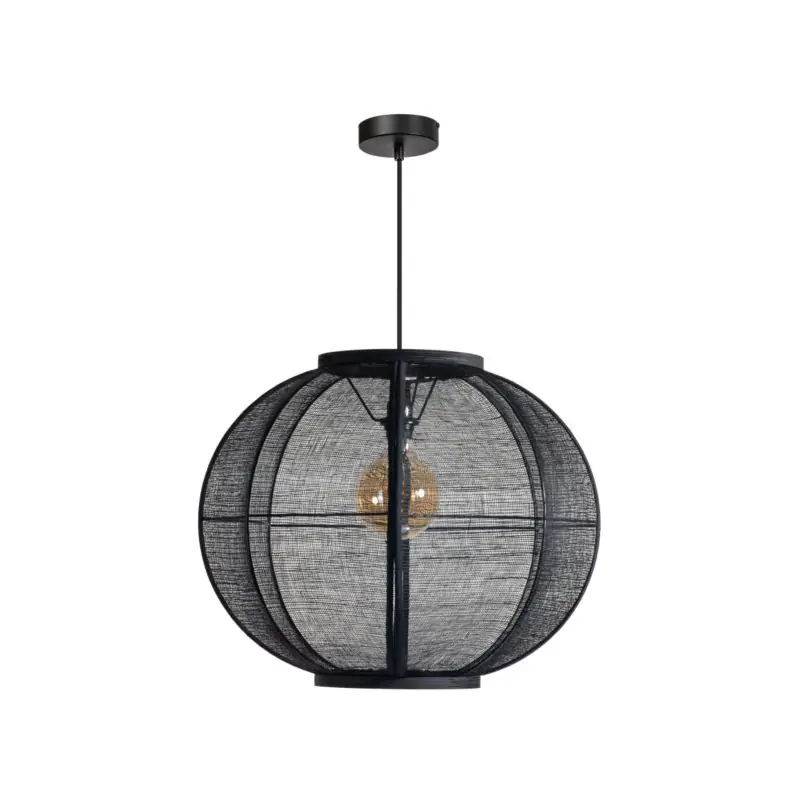 Authentiek ETH Fabric - hanglamp - Ø 58 x 358 cm - zwart