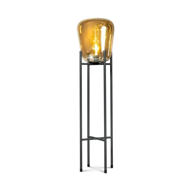 Aanbieding ETH Benn Gold - vloerlamp - Ø 33 x 127 cm - zwart en goud
