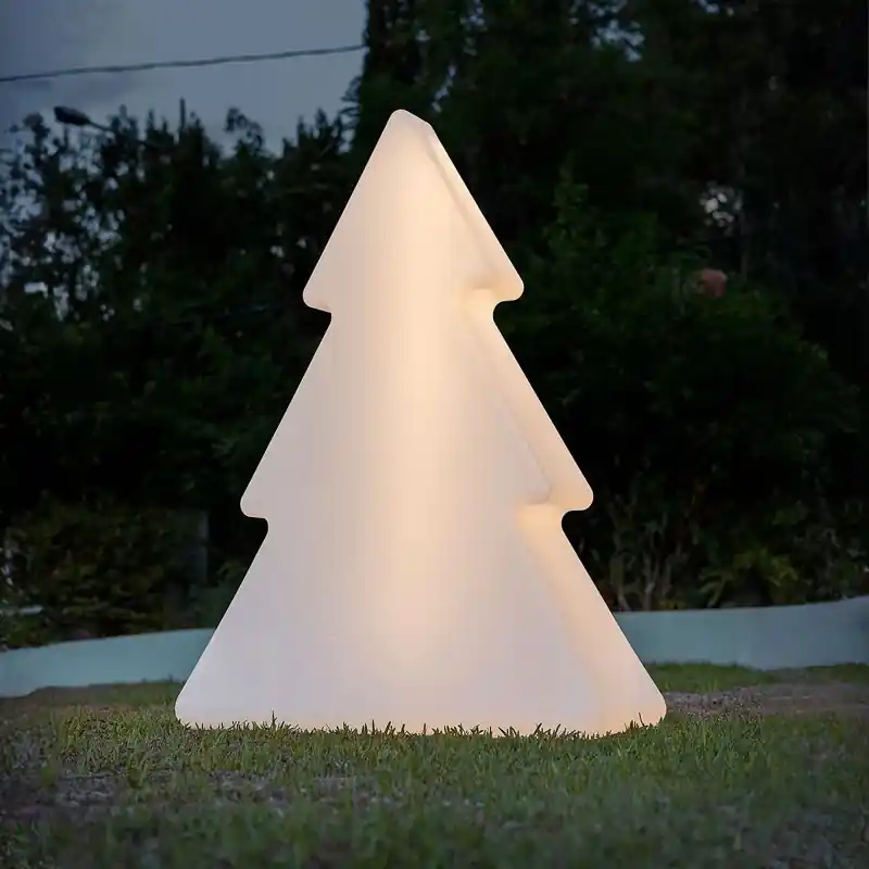 Goedkoop New Garden Pinus 160 - oplaadbare vloerlamp op zonne-energie - 118 x 160 x 45 cm - 1,5W RGB LED incl. - IP65 - wit