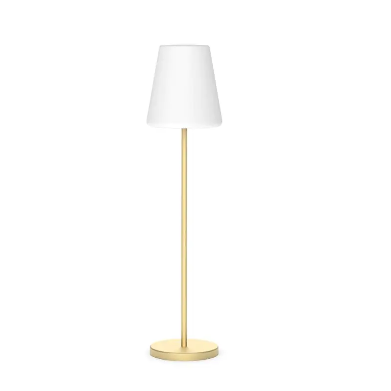 Garantie Inbegrepen New Garden Lola slim 120 - oplaadbare vloerlamp met zonnepaneel - RGB+W - Ø 26 x 119 cm - 4,6W dimbare LED incl. - IP65 - messing