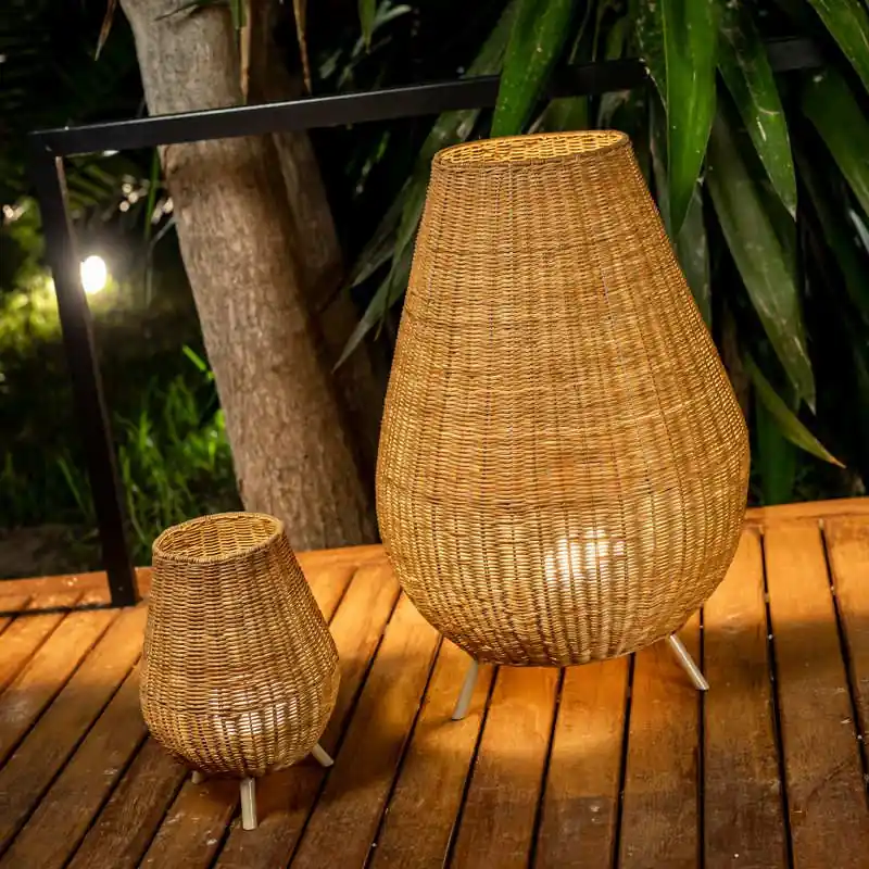 New Garden Saona - vloerlamp met oplaadbare lichtbron en afstandsbediening - 9W dimbare LED incl. - Ø 45,5 x 72 cm - IP54 - bruin Hoge Kwaliteit