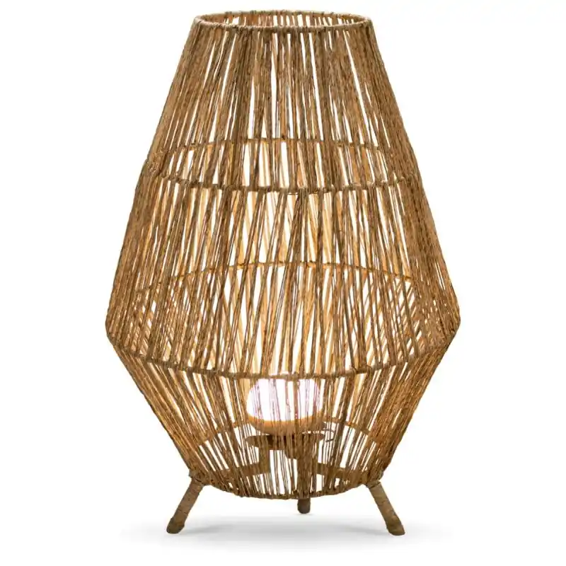 New Garden Sisine - vloerlamp met oplaadbare lichtbron en afstandsbediening - Ø 48 x 72 cm - 9W dimbare LED incl. - IP54 - bruin Aanbieding