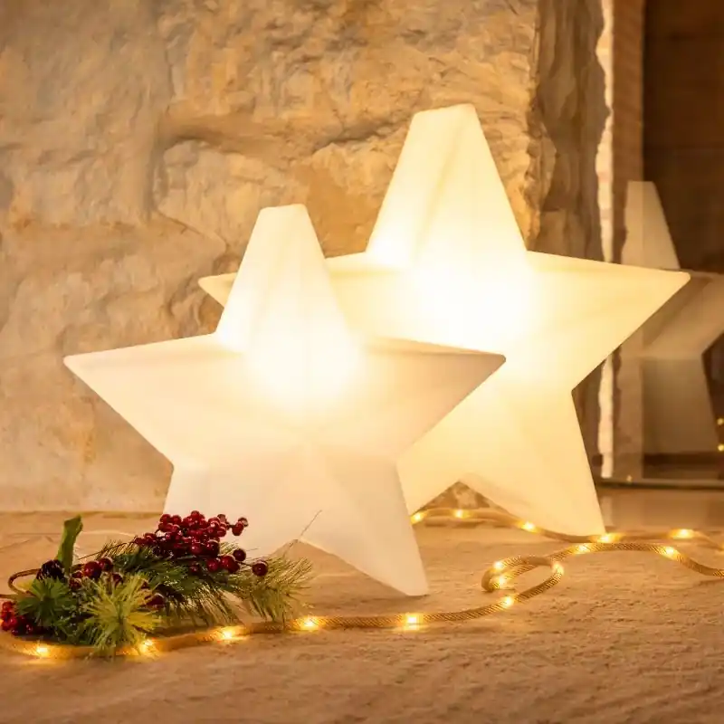 Modern New Garden Nova 60 Christmas Star - tafellamp - 62 x 57 x 25,6 cm - 7W LED incl. - wit