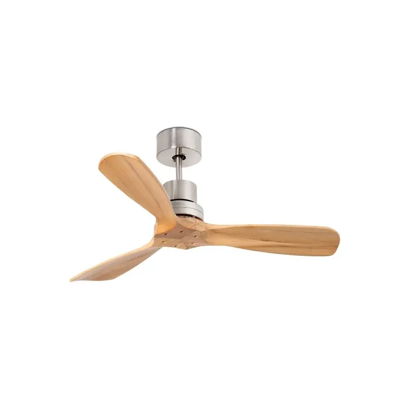 Koopje Faro Mini Lantau - plafondventilator met afstandsbediening - Ø 106 cm - licht hout en nikkel