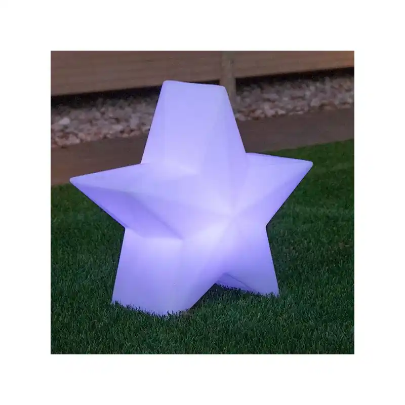 New Garden Nova 45 Christmas Star - oplaadbare vloerlamp op zonne-energie met afstandsbediening - 46 x 42,6 x 22,5 cm - 5W RGB LED incl. - IP65 - wit Snelle Levering