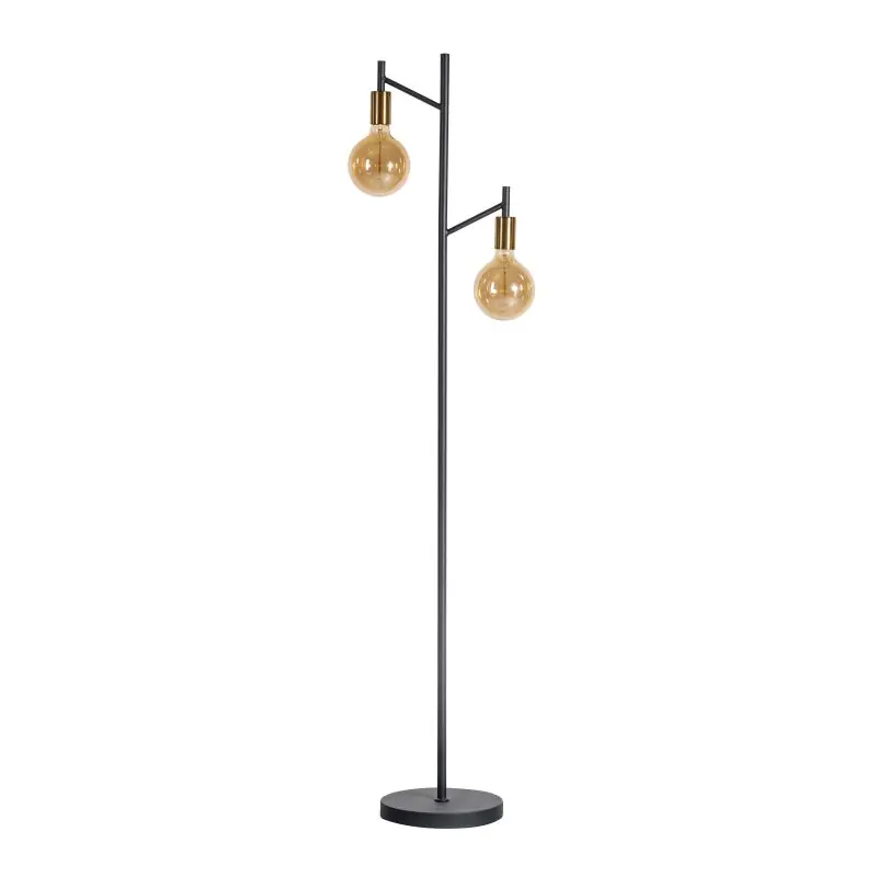 ETH Nikki - vloerlamp - 152 cm - zwart en koper Hete Deal