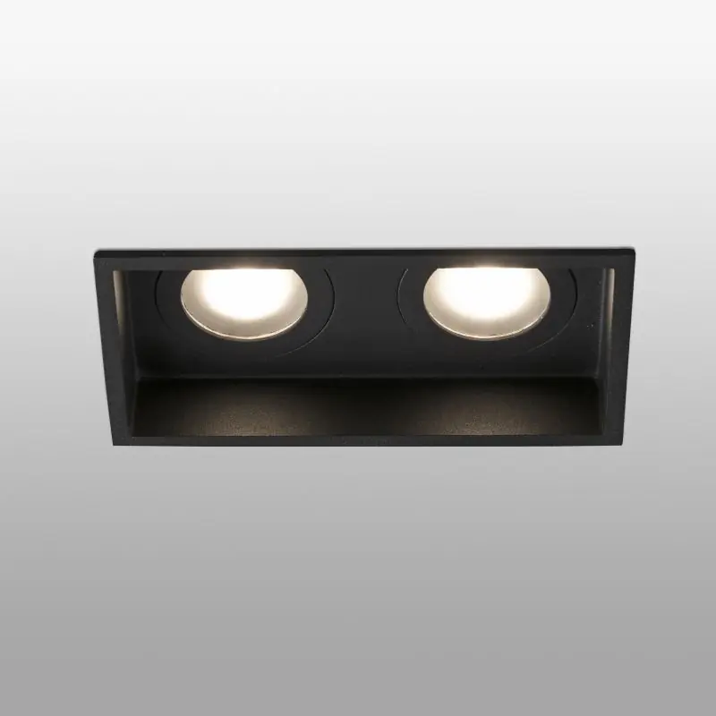 Betaalbaar Faro Hyde - inbouwspot - 89 x 89 mm, 165 x 83 mm inbouwmaat - IP44 - mat zwart