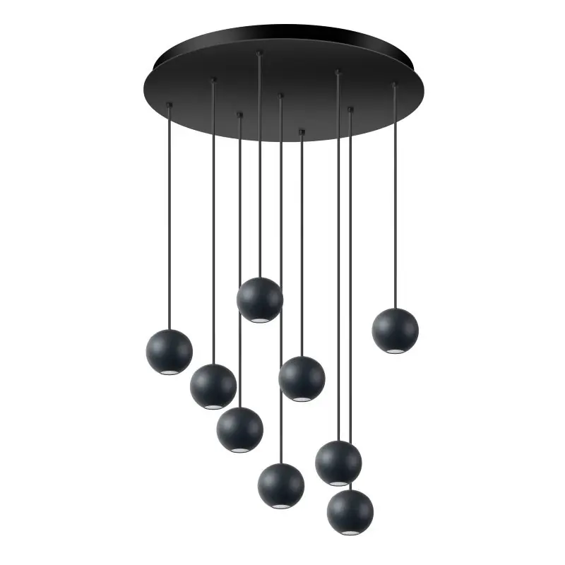 ETH Grace - hanglamp - Ø 50 x 400 cm - 36W dimbaar LED incl. - zwart Aanbieding