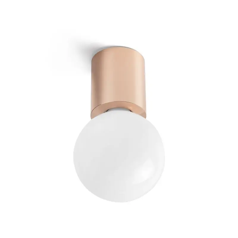 Snelle Levering Faro Ten - plafond/wandverlichting - Ø 6 x 7 cm - glanzend koper