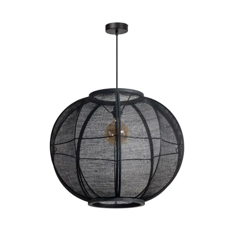 Plaats Bestelling ETH Fabric - hanglamp - Ø 68 x 368 cm - zwart