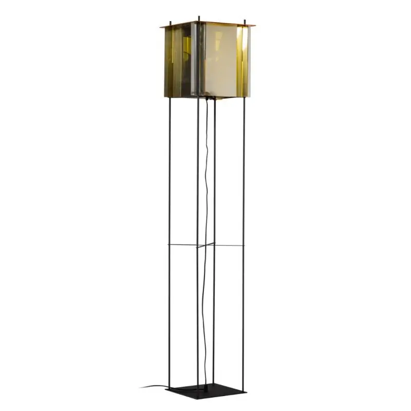 ETH Cube - vloerlamp - 30 x 30 x 160 cm - zwart, goud en zilver Exclusieve Aanbieding