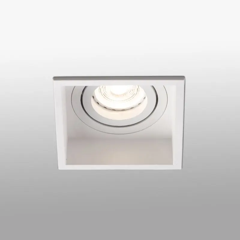 Budget Faro Hyde - inbouwspot - 89 x 89 mm, 83 x 83 mm inbouwmaat - mat wit