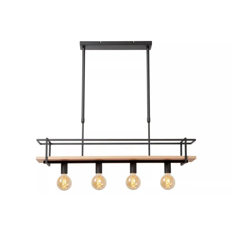 Exclusief Lucide Milonga - hanglamp - 100 x 20 x 130 cm - zwart