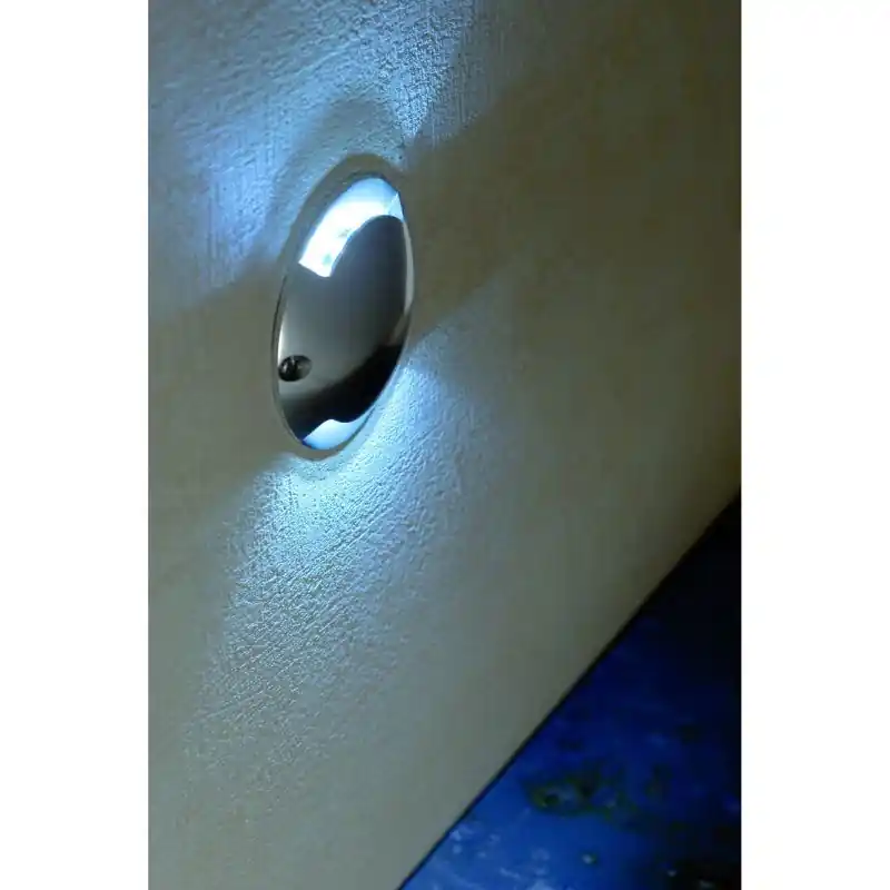 Faro Keenan - wandverlichting - Ø 7 x 1,5 cm - 0,8W LED incl. - IP67 - nikkel Finale Uitverkoop