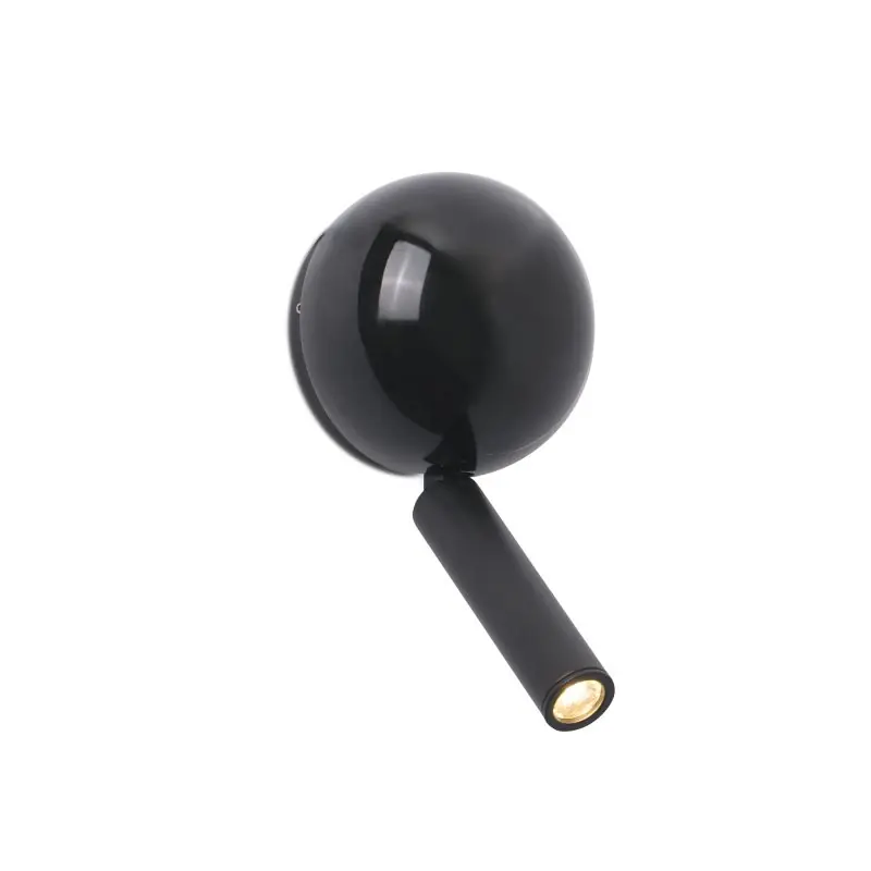 Faro Press - wandverlichting met schakelaar - 10,4 x 6,5 x 21,3 cm - 3W LED incl. - glanzend zwart en zwart Hoge Kwaliteit