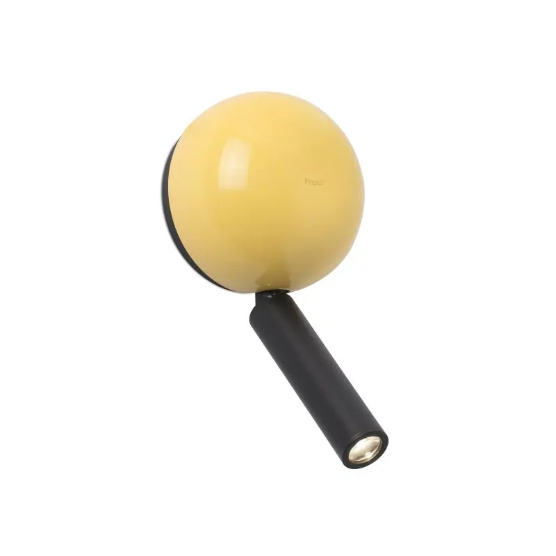 Uitverkoop Faro Press - wandverlichting met schakelaar - 10,4 x 6,5 x 21,3 cm - 3W LED incl. - glanzend geel en zwart