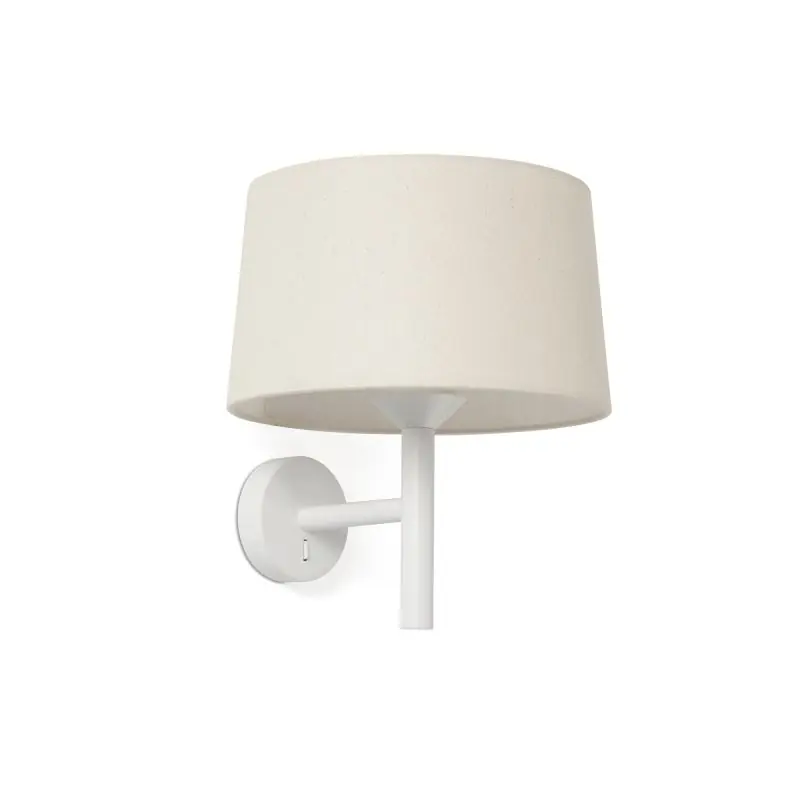 Alleen Vandaag Faro Windsor - wandverlichting - Ø 29 x 39,2 x 26,5 cm - mat wit en linnen