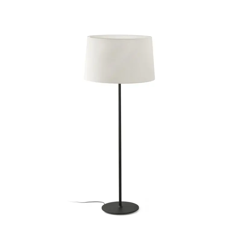Faro Windsor - vloerlamp - Ø 64 x 160 x 37,5 cm - mat zwart en linnen Seizoensaanbieding