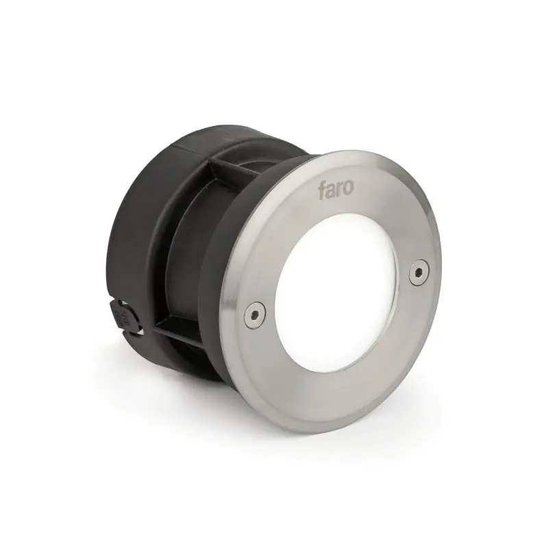 Gratis Verzending Faro Led-18 - inbouw wandverlichting - Ø 10 x 6,5 cm - 3W LED incl. - IP67 - satijn inox - warm witte lichtkleur