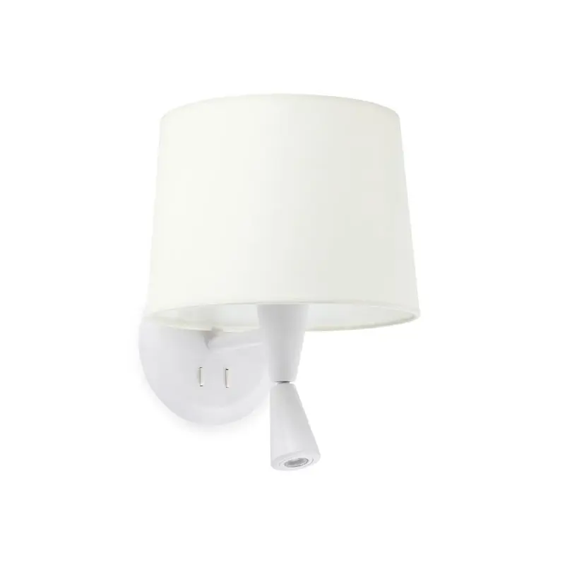 Faro Conga - wandverlichting - 21,5 x 19 x 17,3 cm - 3W LED incl. - mat wit Handgemaakt