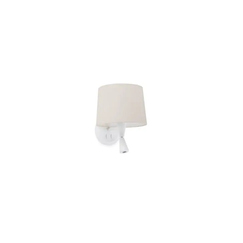 Luxe Faro Conga - wandverlichting - 21,5 x 19 x 17,3 cm - 3W LED incl. - mat wit en beige