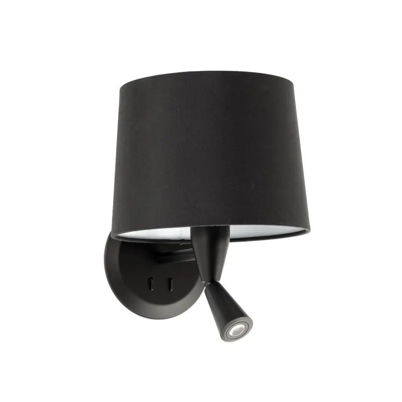 Bestel Nu Faro Conga - wandverlichting - 21,5 x 19 x 17,3 cm - 3W LED incl. - mat zwart