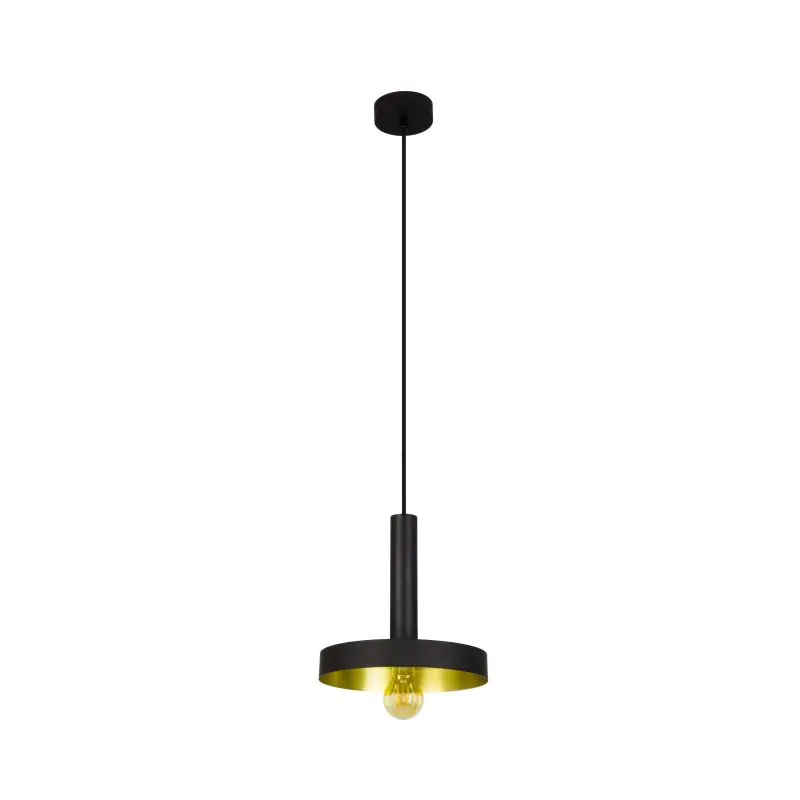 Weekendaanbieding Faro Whizz - hanglamp - Ø 25 x 26 cm - zwart en satijn goud